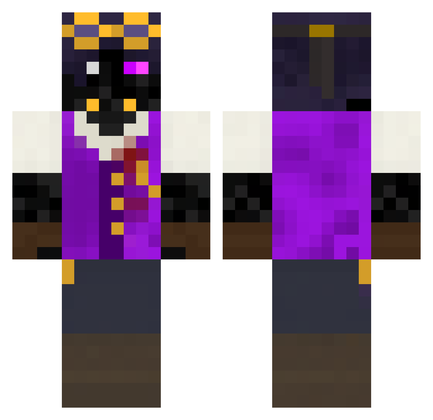milkleftthegame Minecraft skin, front and back view
