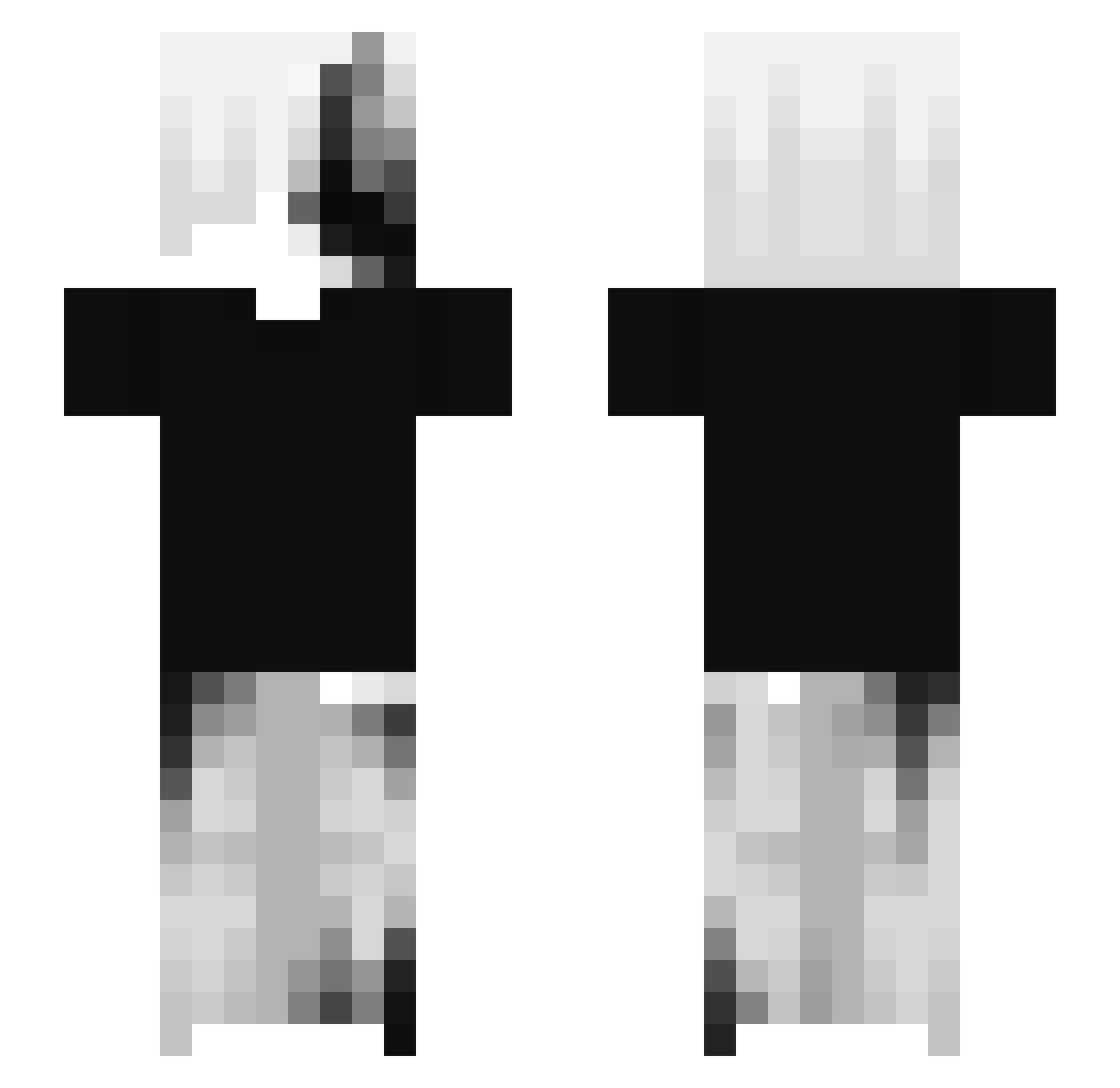 snapere Minecraft skin, front and back view
