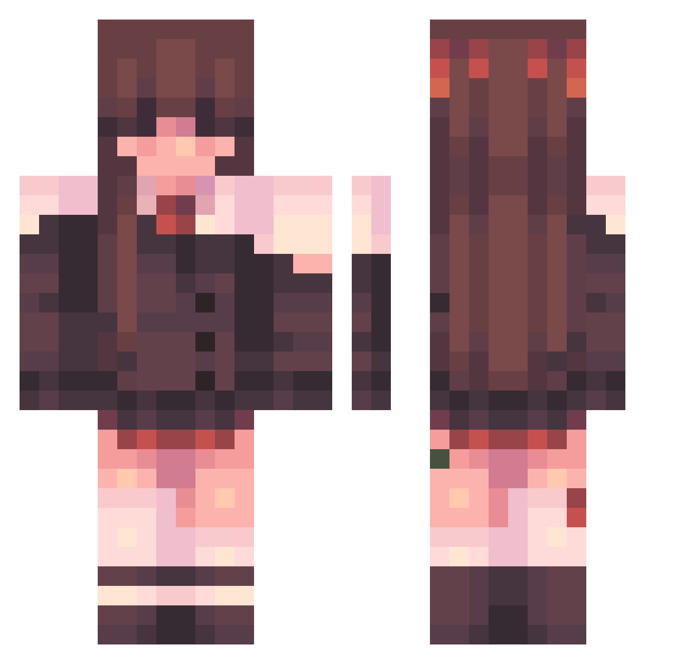 FoolishCivilian Minecraft skin, front and back view
