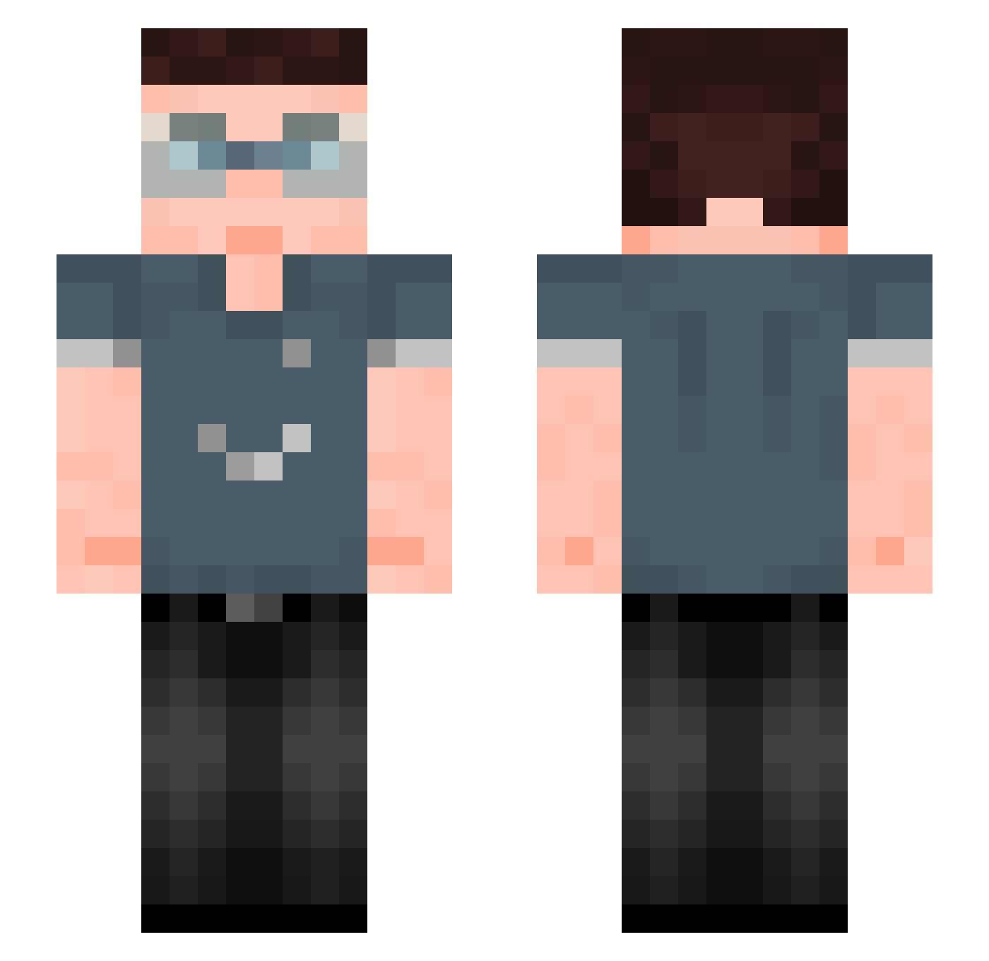 kirikaa Minecraft skin, front and back view