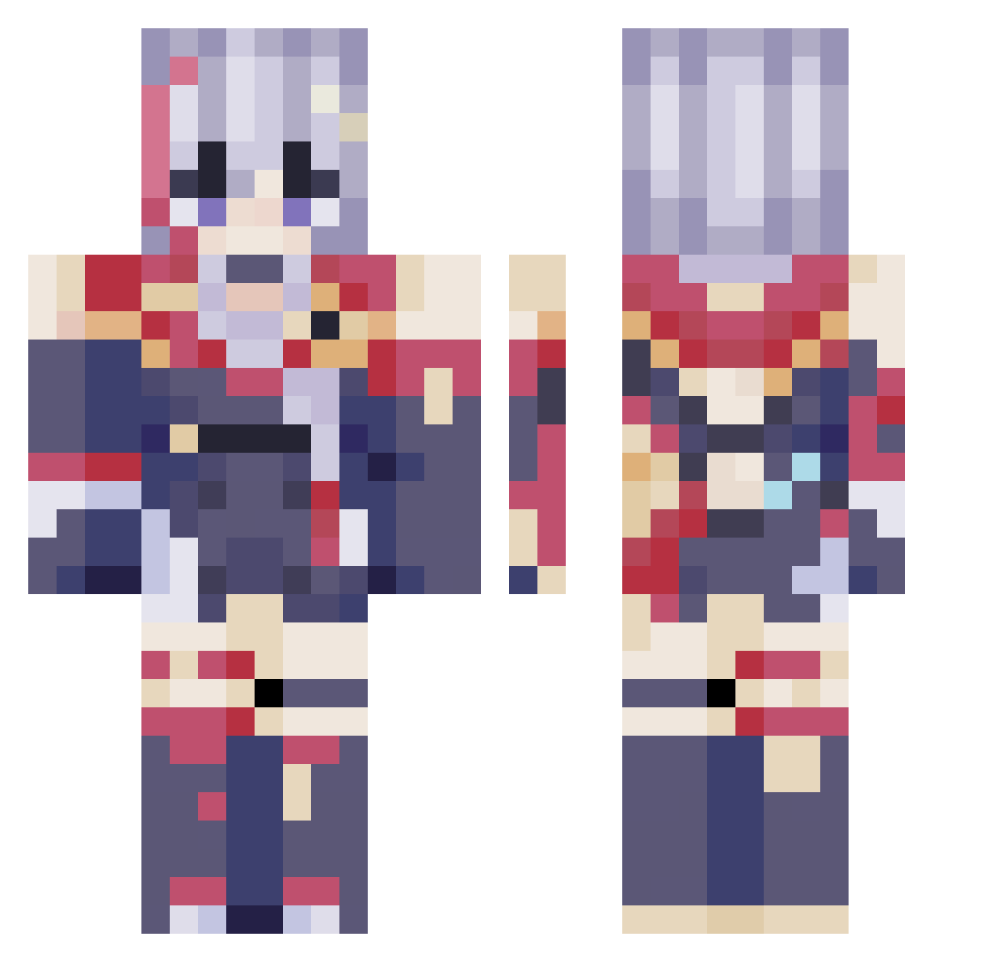 Kenyapeople Minecraft skin, front and back view