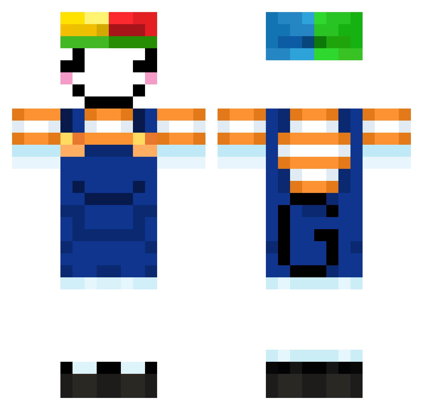 Endagon142 Minecraft skin, front and back view