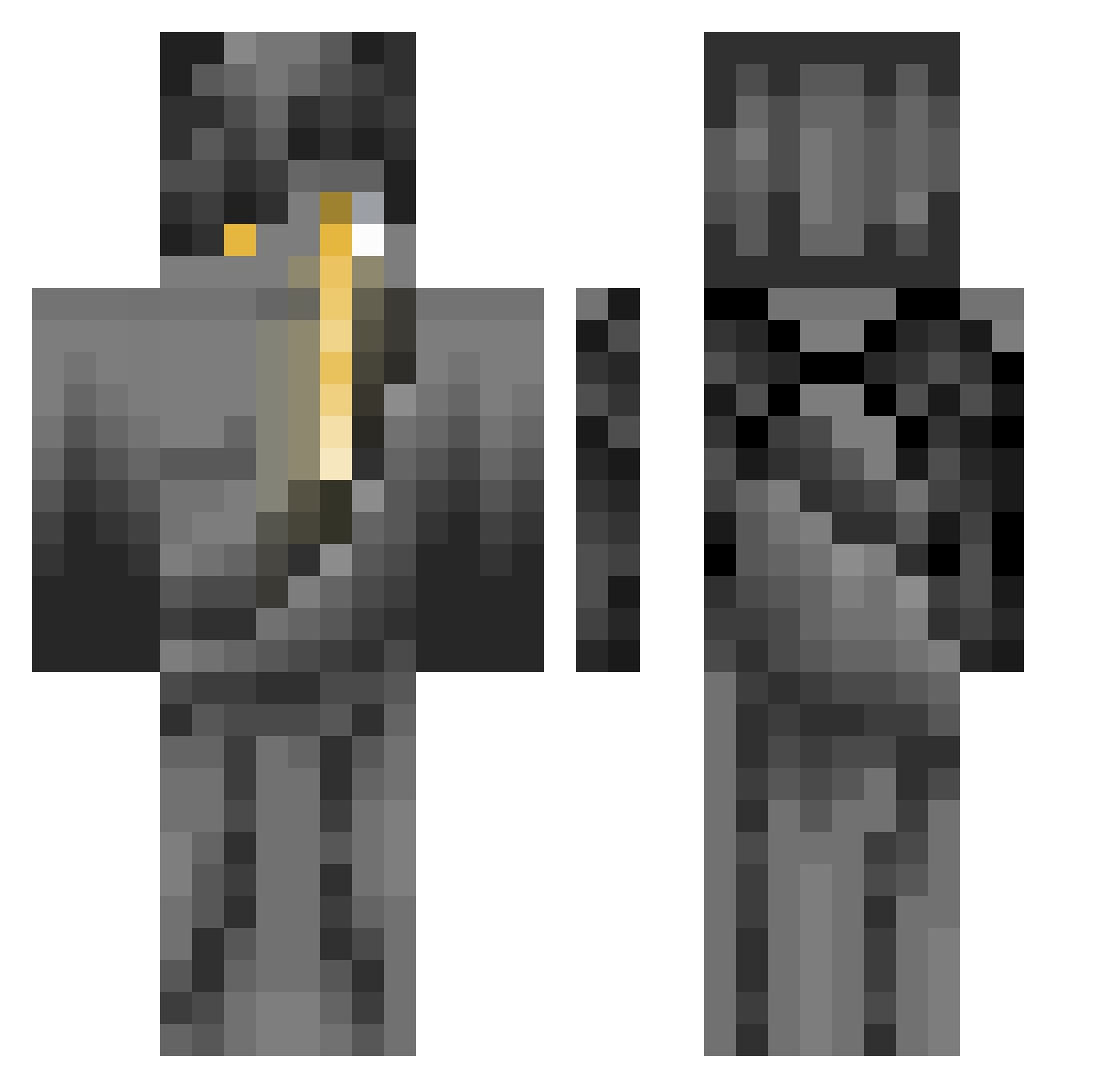 XIFrankIX Minecraft skin, front and back view