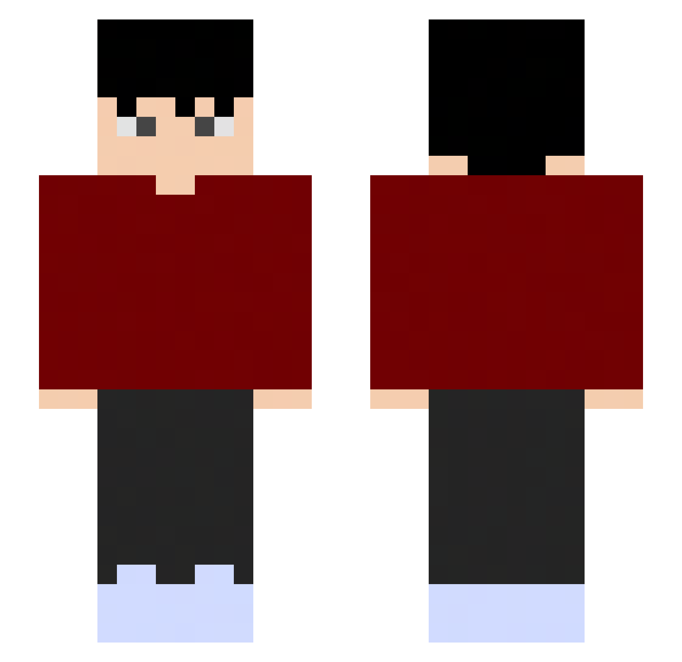 uqxn Minecraft skin, front and back view