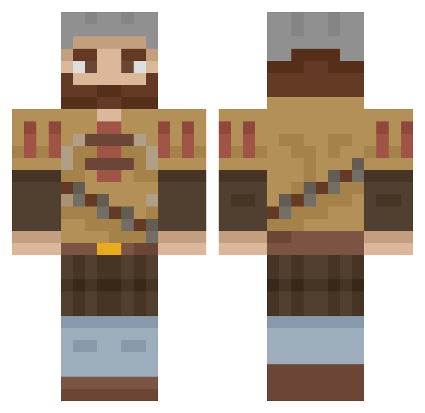SkwixX Minecraft skin, front and back view