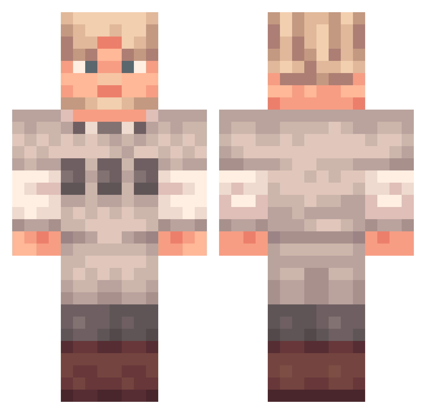 Syndiia Minecraft skin, front and back view