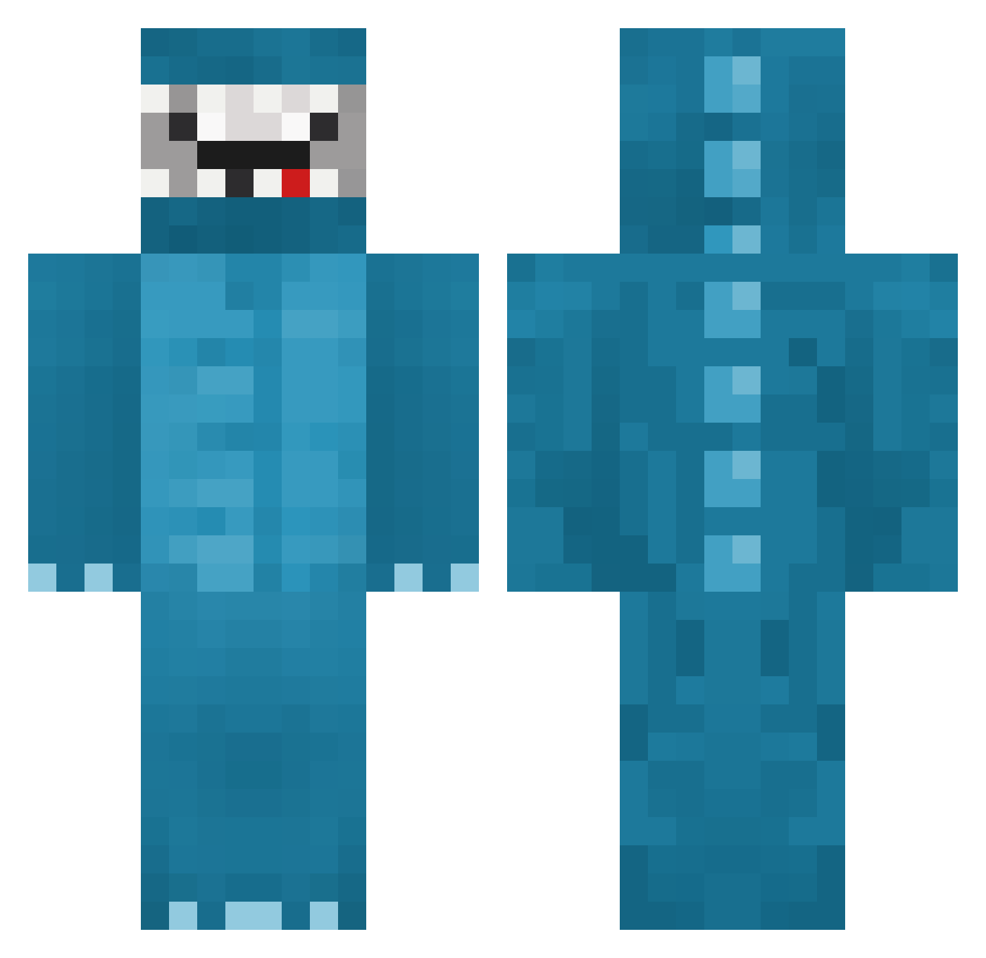 Cattiveriah Minecraft skin, front and back view