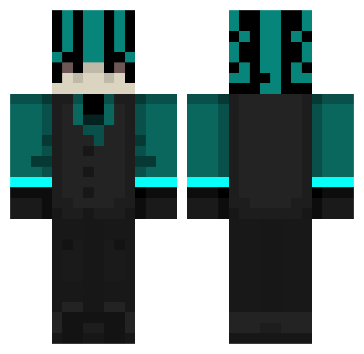 FallenGGuardian Minecraft skin, front and back view