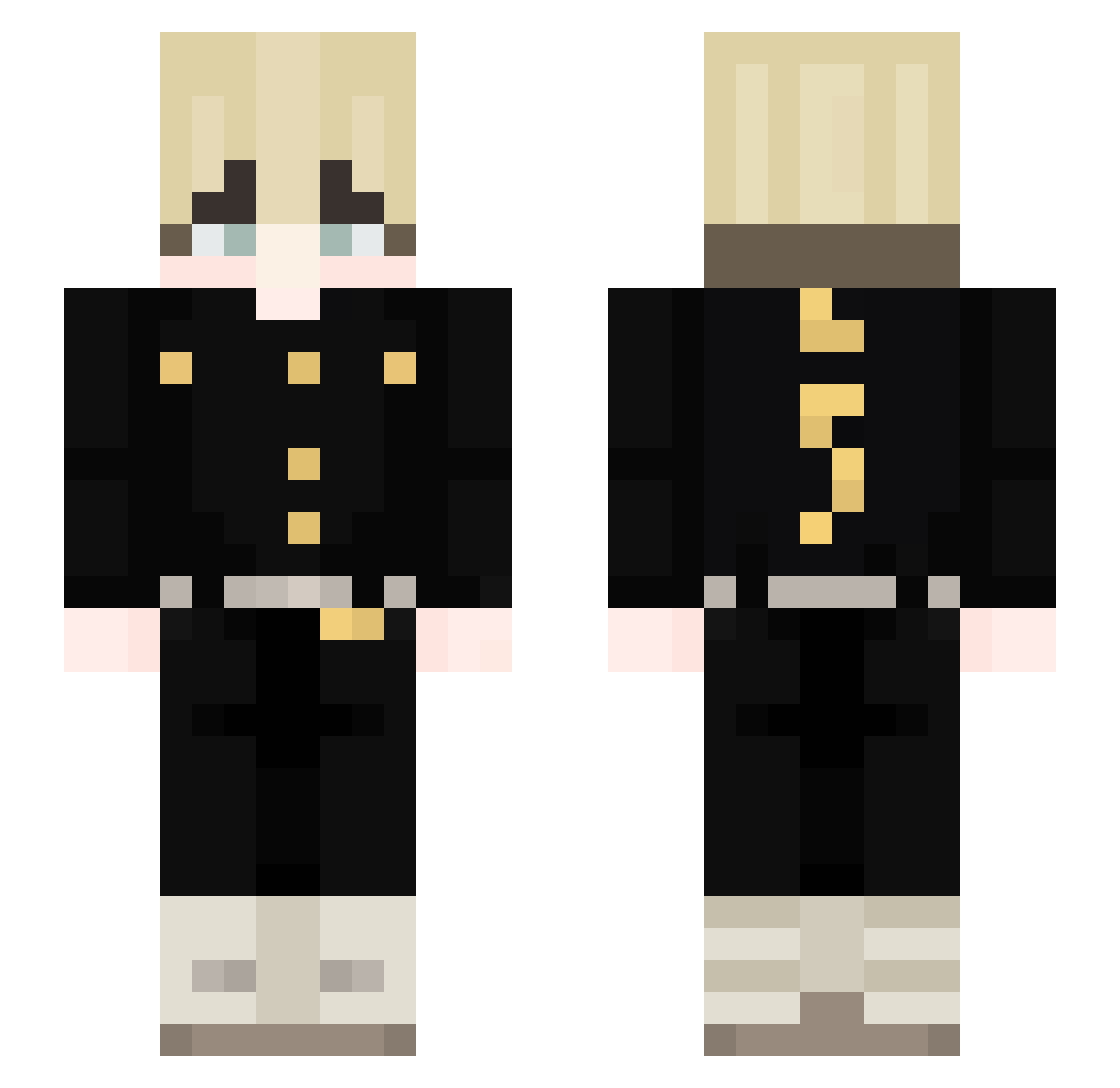 Inadaptable Minecraft skin, front and back view