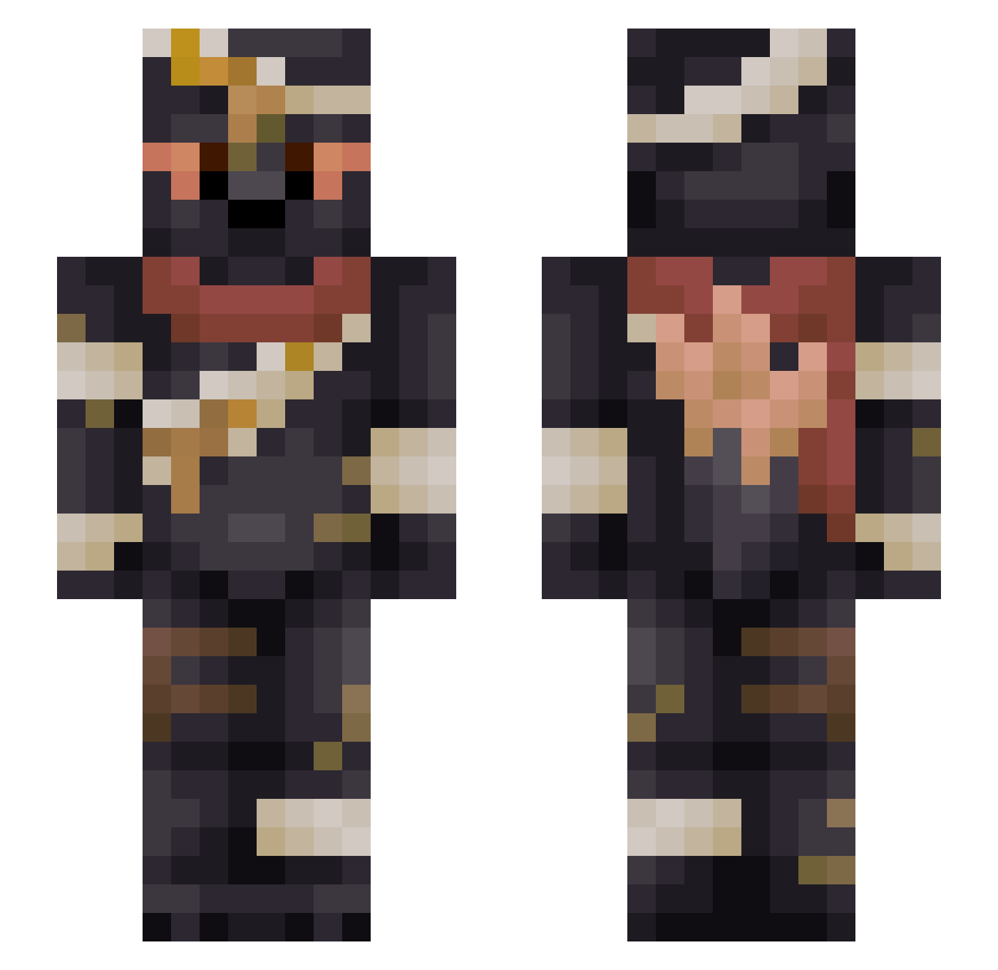 uhum12 Minecraft skin, front and back view