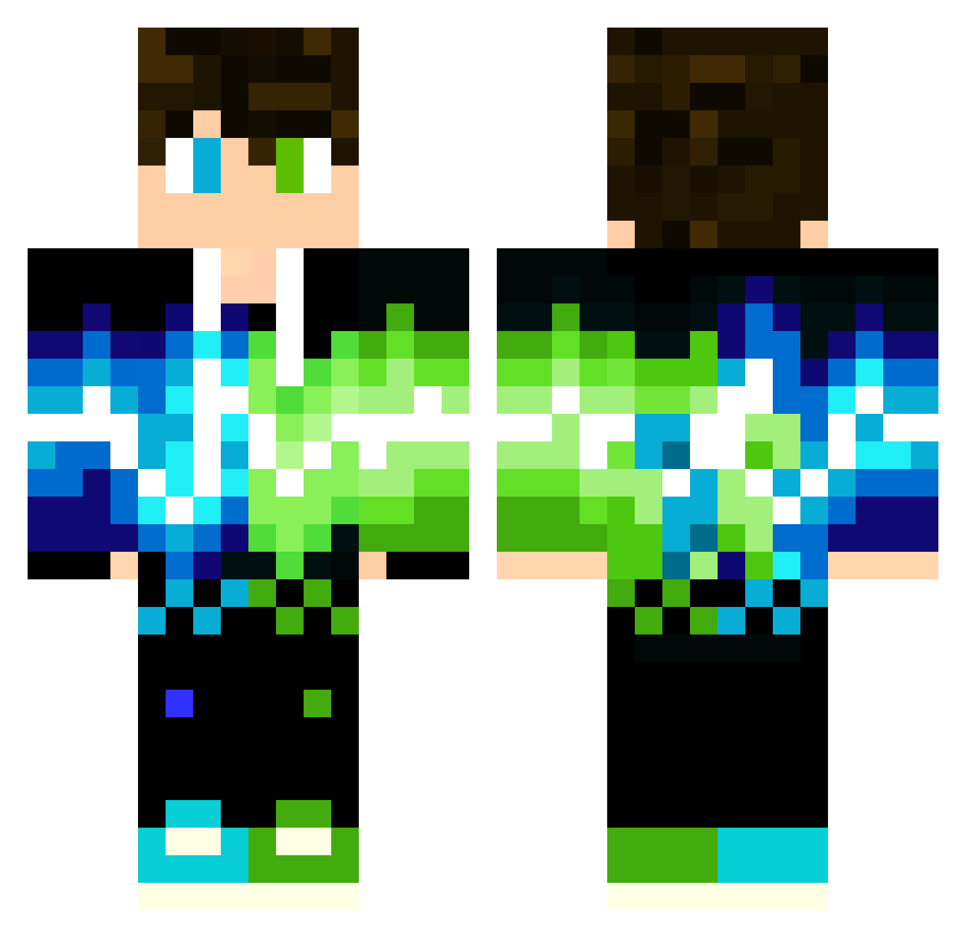 JTSL Minecraft skin, front and back view