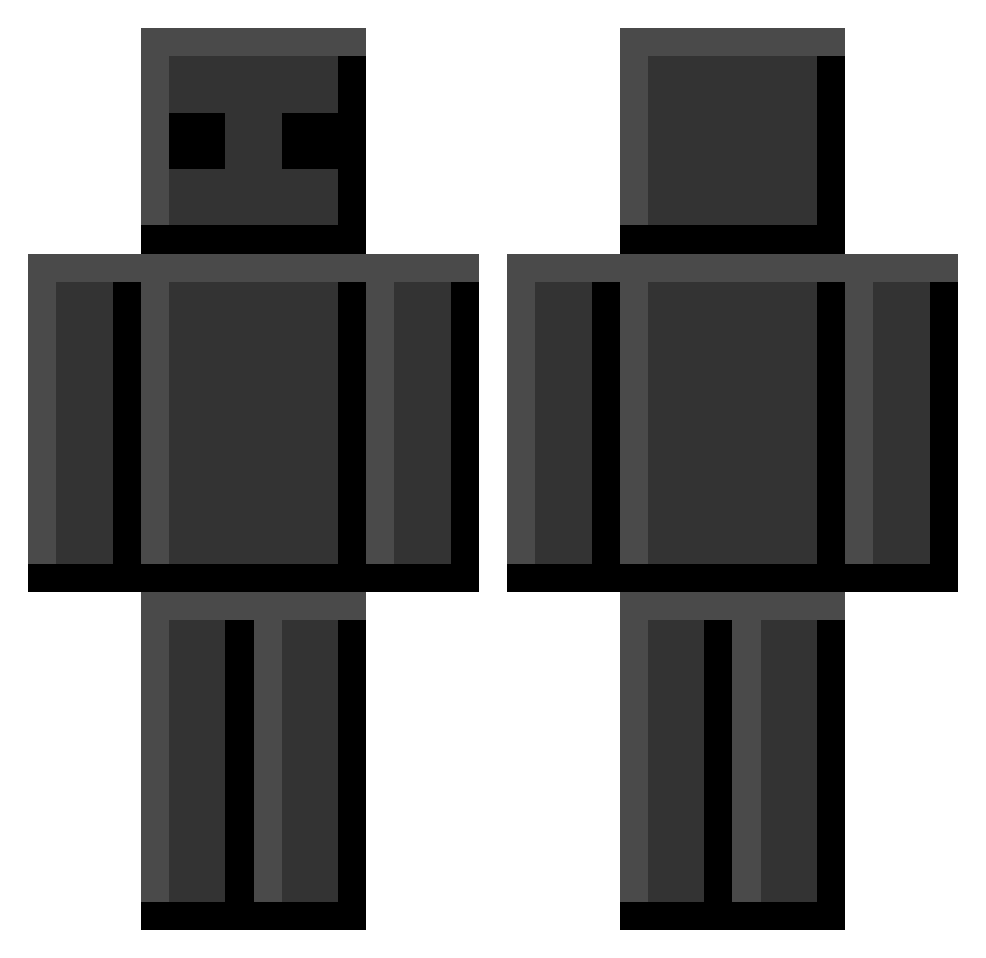 HendragonFox Minecraft skin, front and back view
