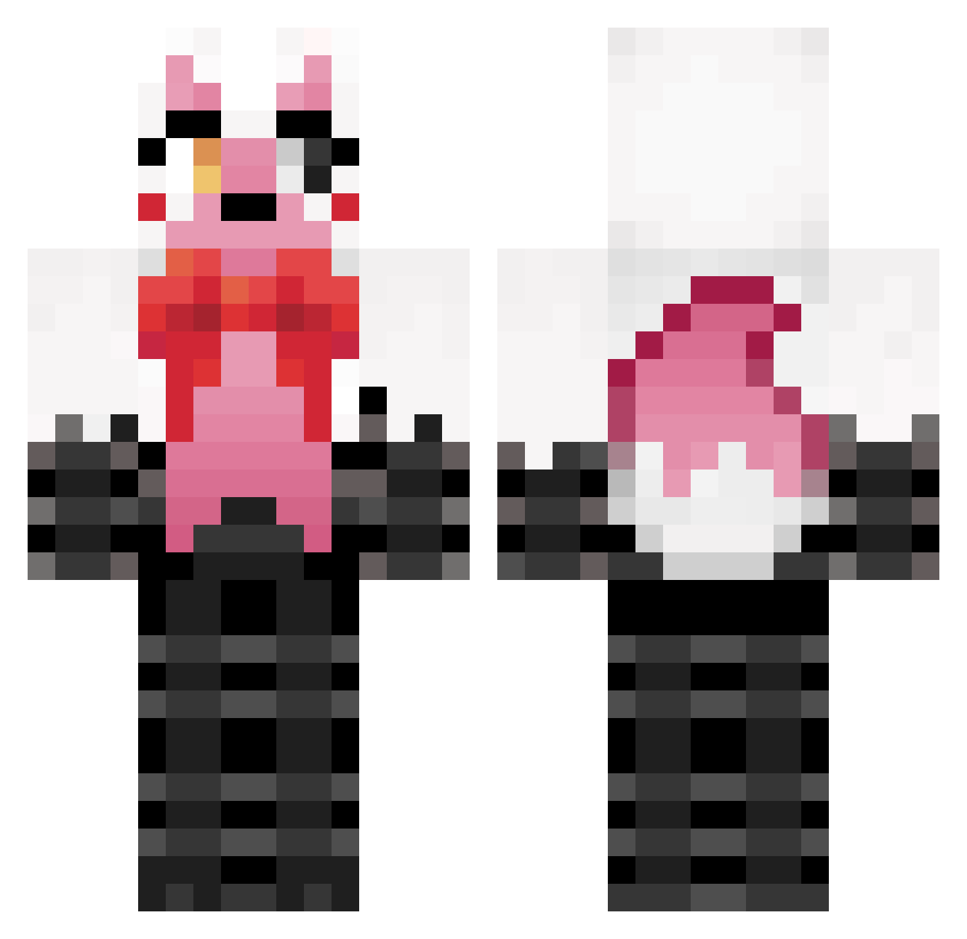 RealOrang Minecraft skin, front and back view