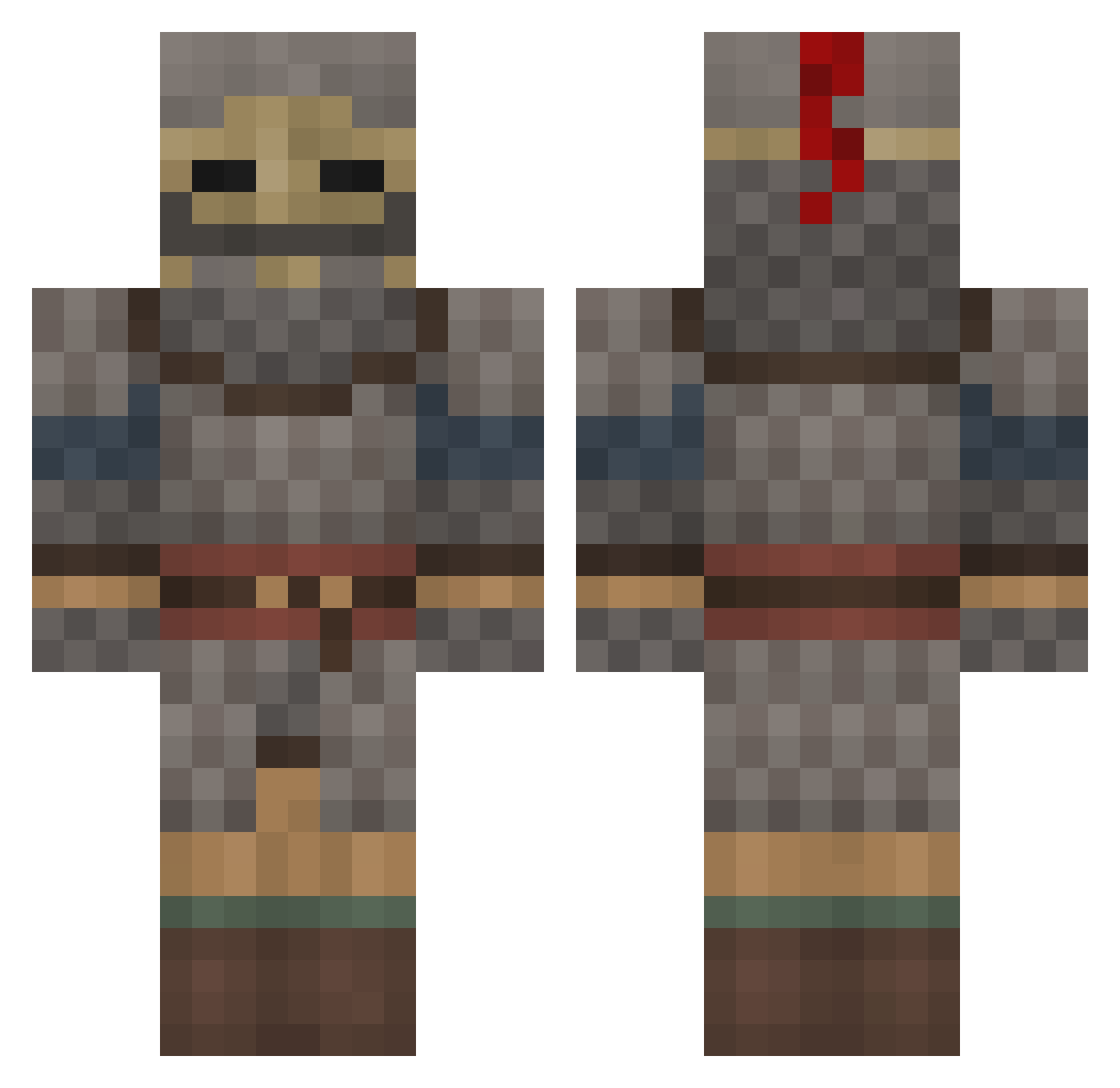 nnomadkm Minecraft skin, front and back view