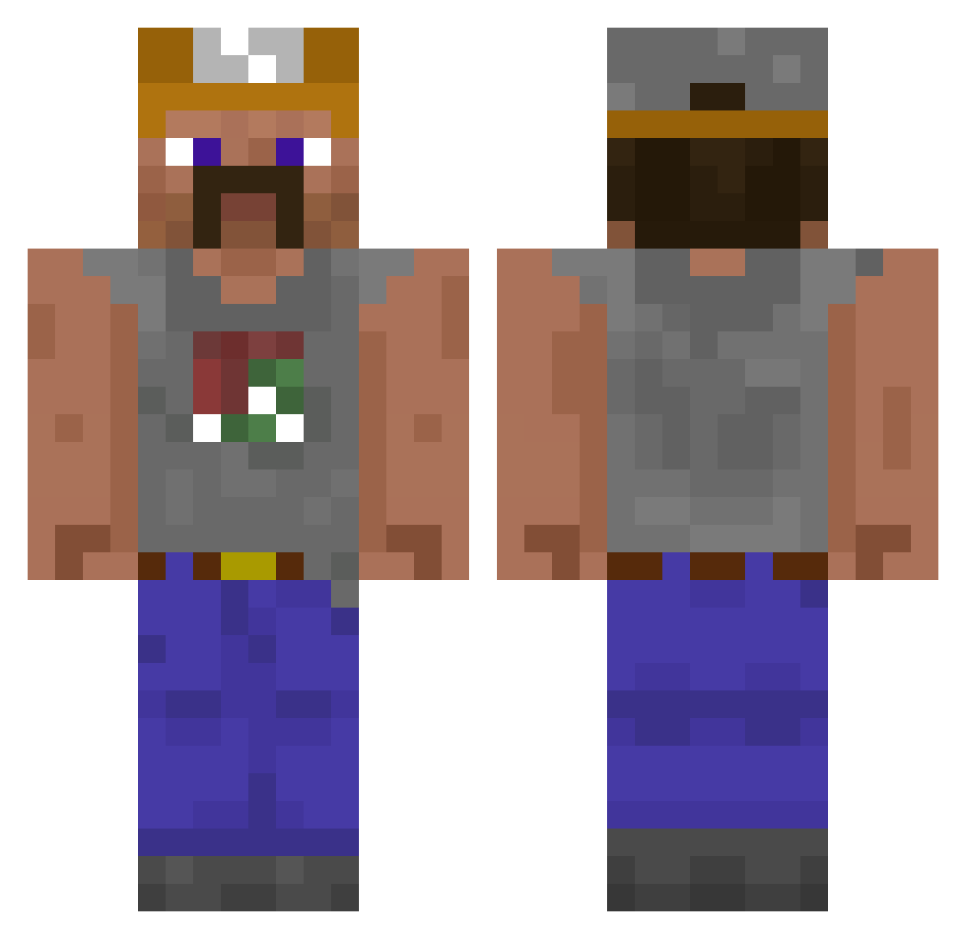 zoisterus Minecraft skin, front and back view