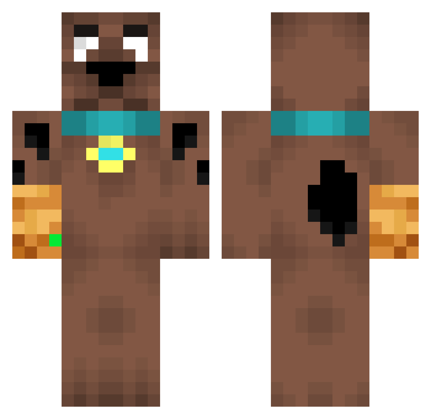 Vinikooty Minecraft skin, front and back view