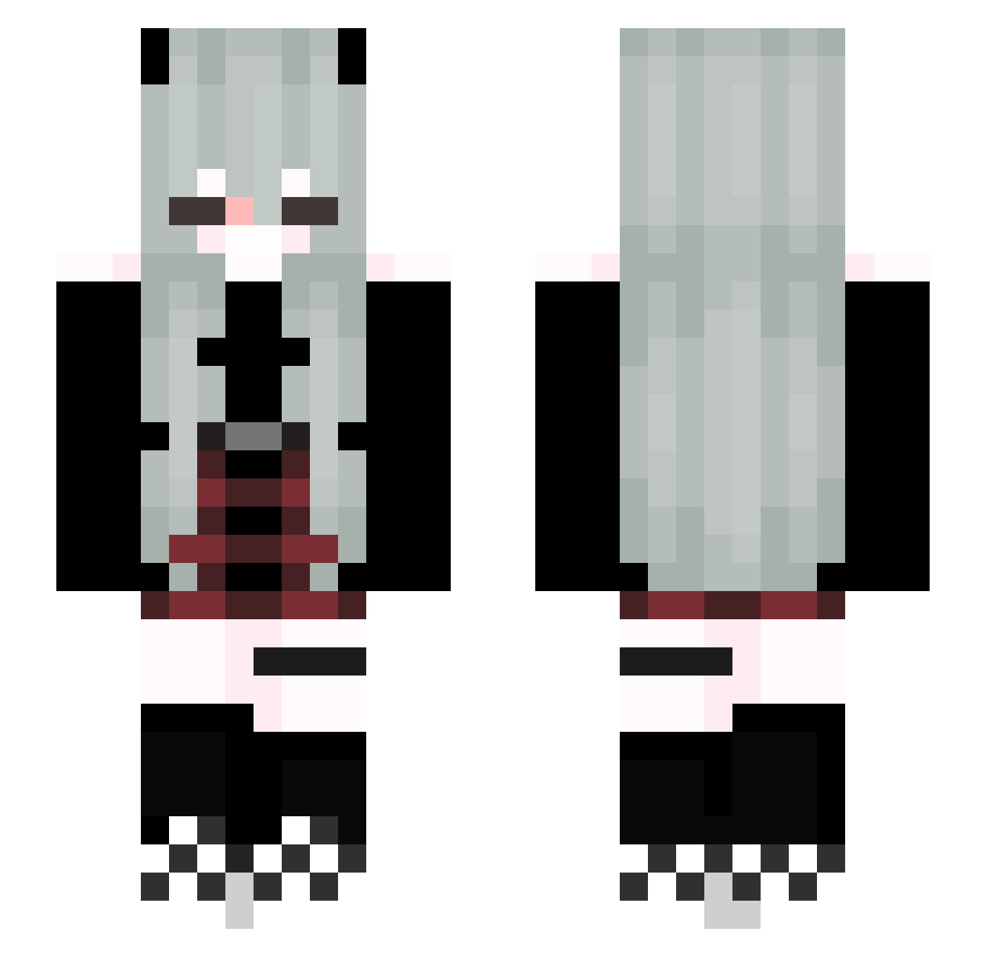 Yulia_ct Minecraft skin, front and back view