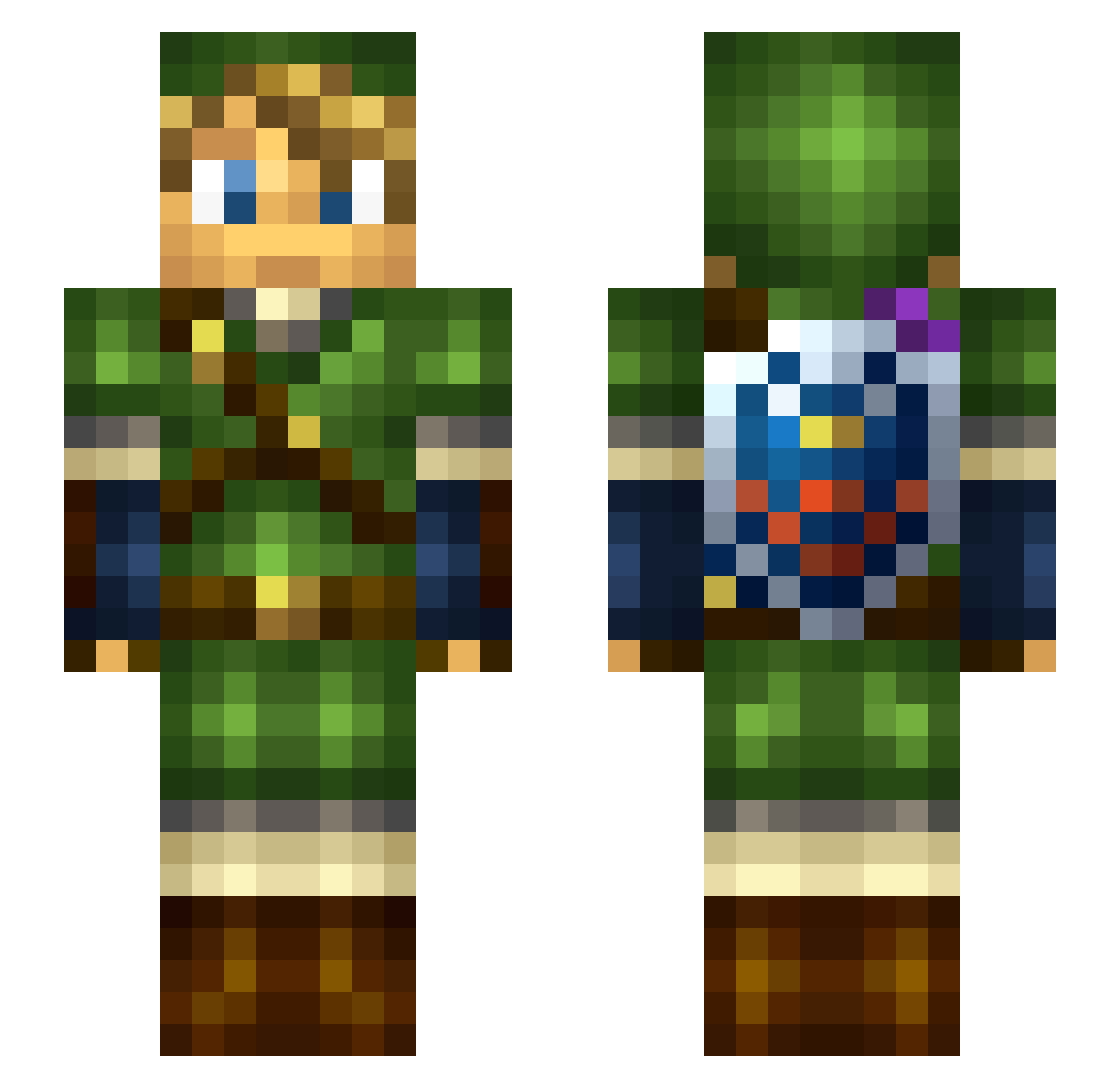pirozhki Minecraft skin, front and back view