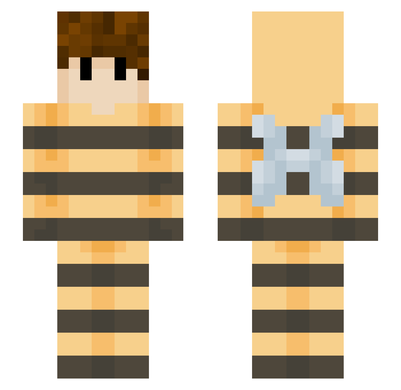TheBombee Minecraft skin, front and back view