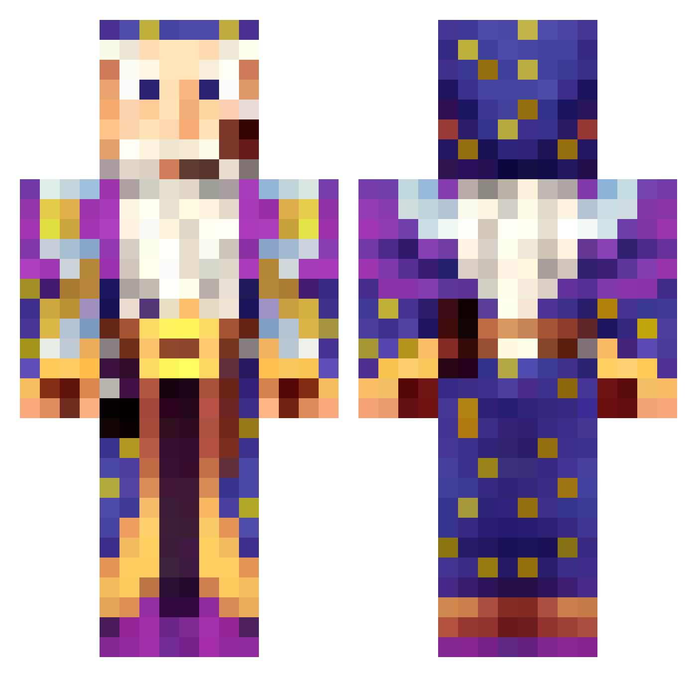 ooolo Minecraft skin, front and back view