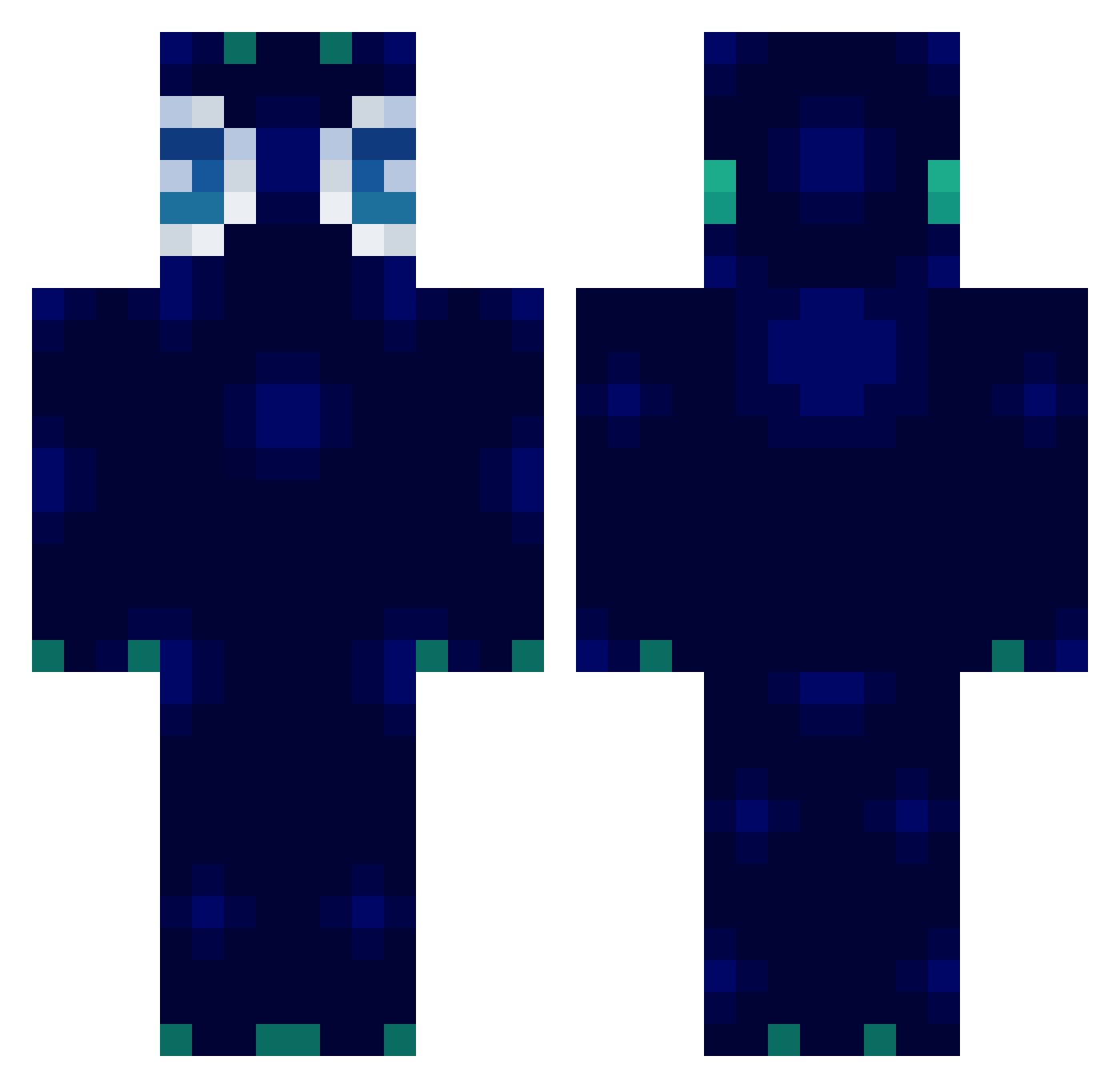 BoxOfManythings Minecraft skin, front and back view