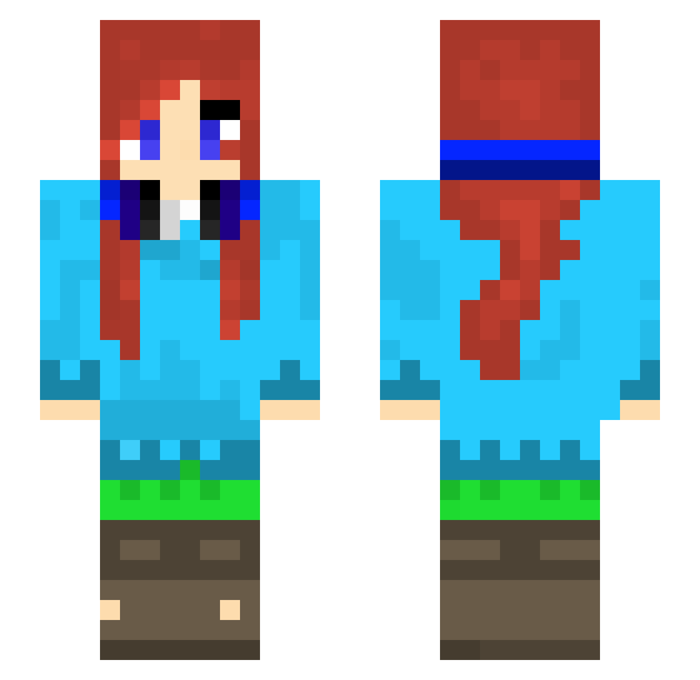 Lnt_Miko Minecraft skin, front and back view