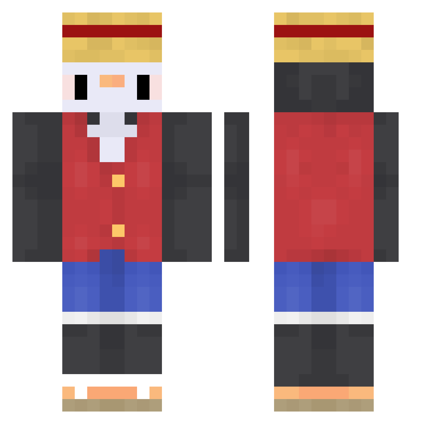 xsnipet Minecraft skin, front and back view