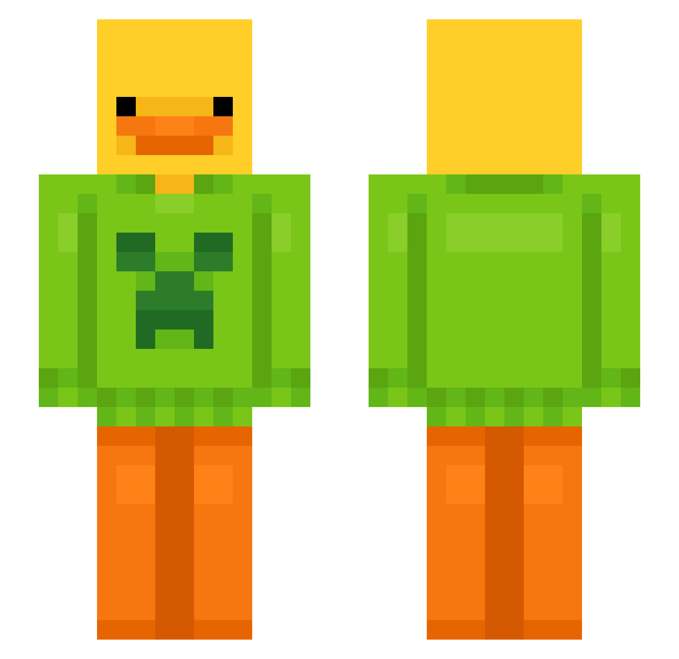 AngelJrUSF Minecraft skin, front and back view