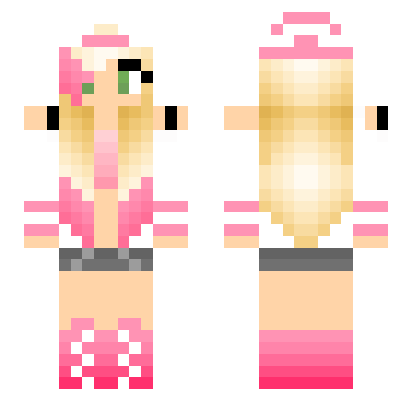 lubedcalf Minecraft skin, front and back view