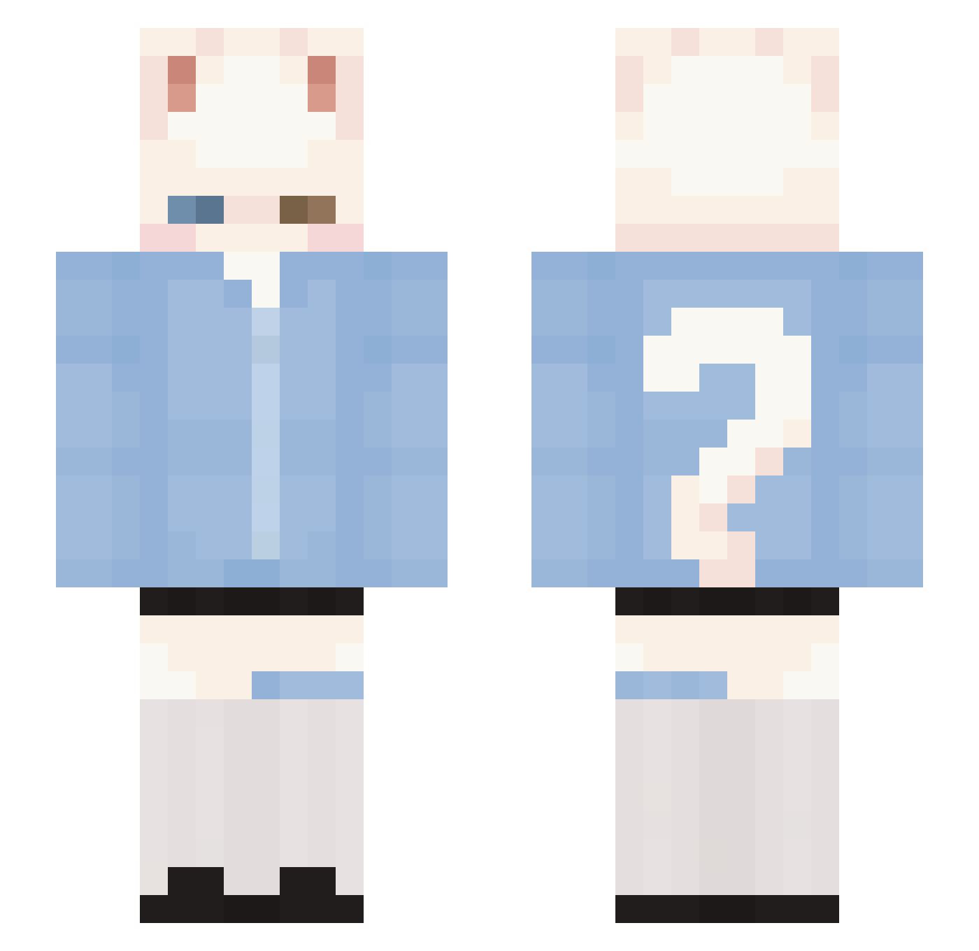 akirteM Minecraft skin, front and back view