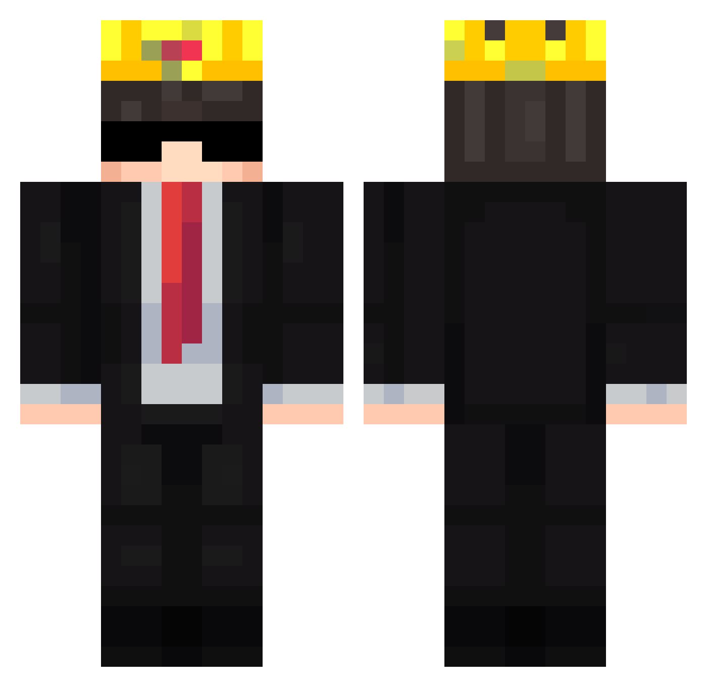 Ekkomiczny Minecraft skin, front and back view