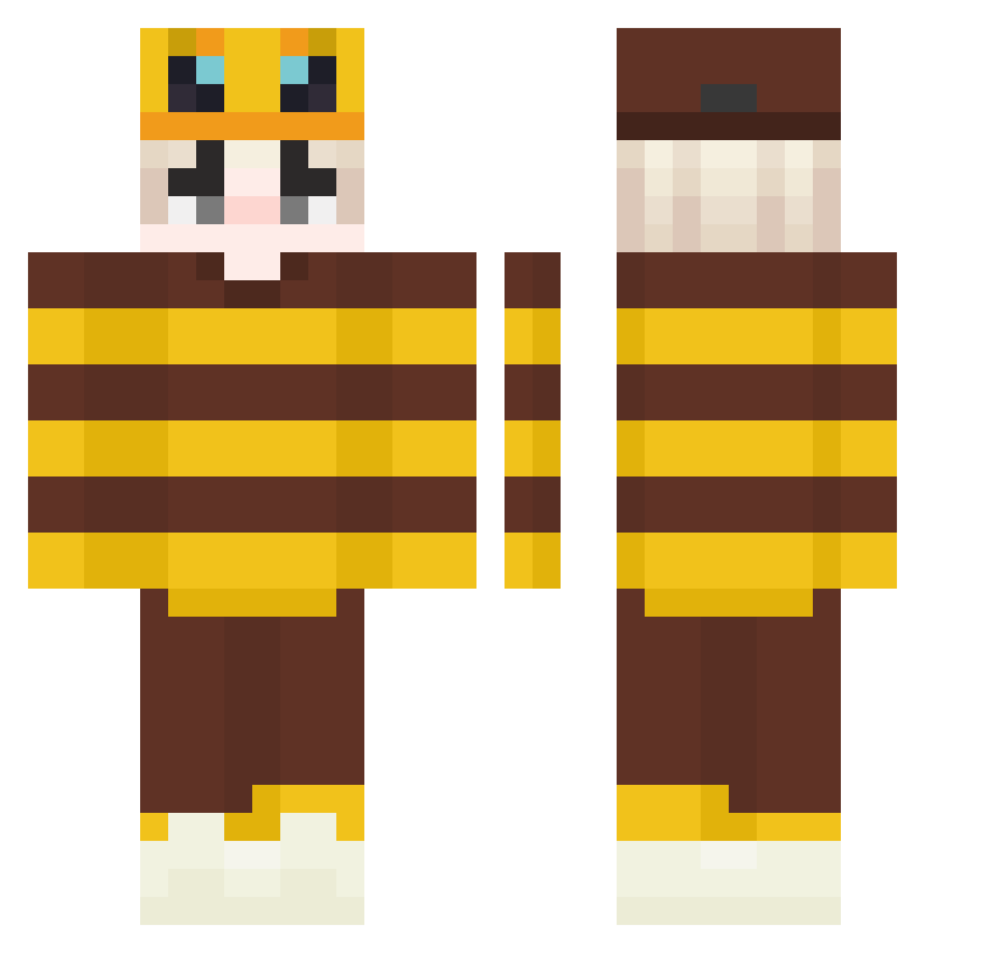 Hiboumalicieux Minecraft skin, front and back view