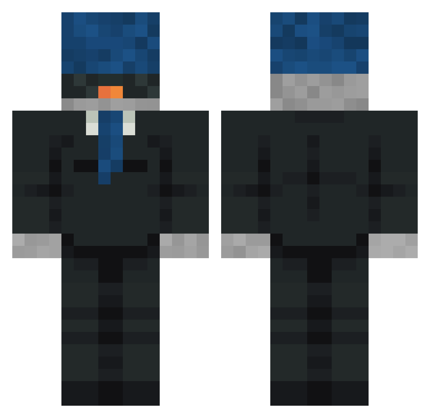 Hepote Minecraft skin, front and back view