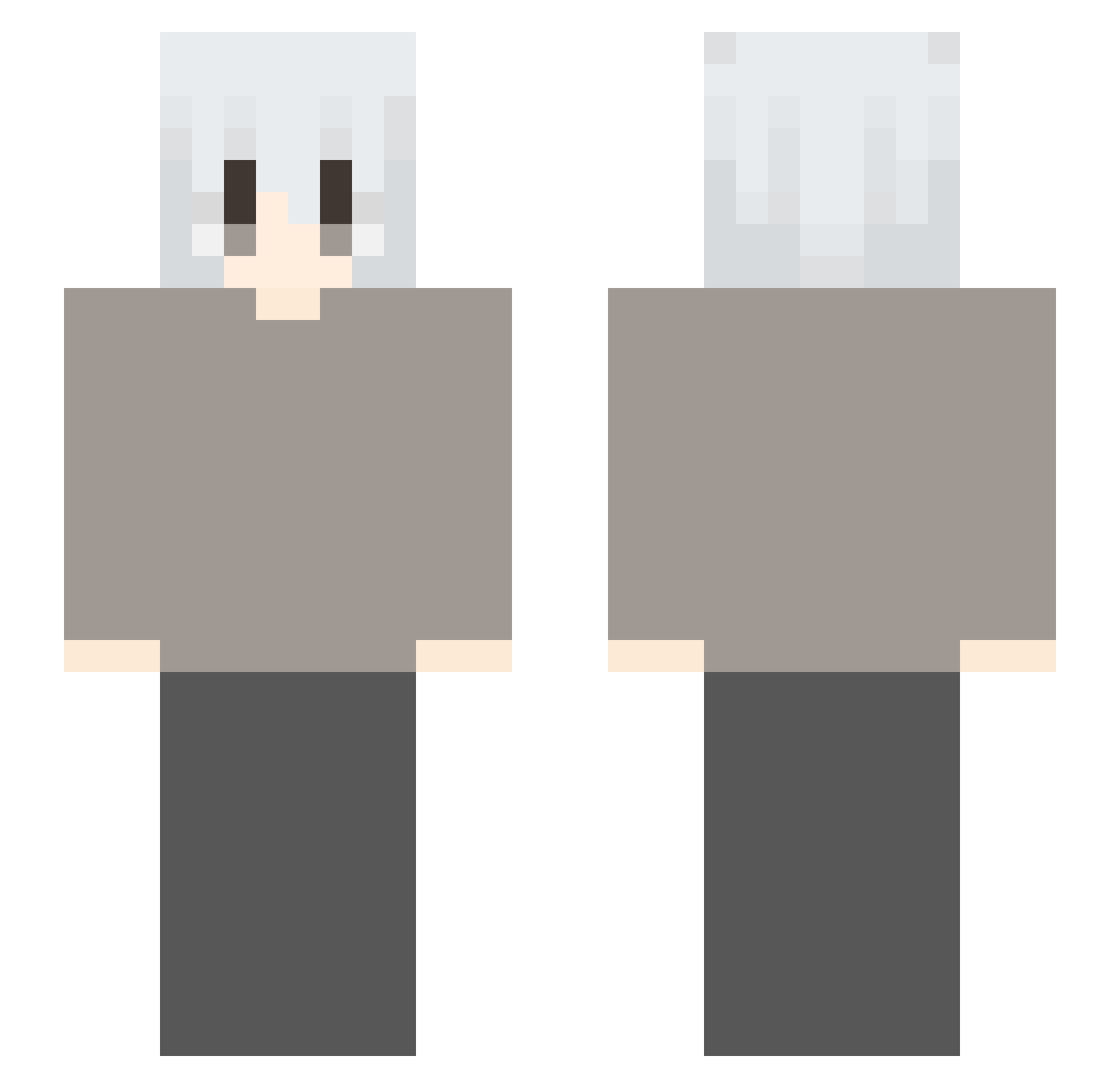 tves Minecraft skin, front and back view