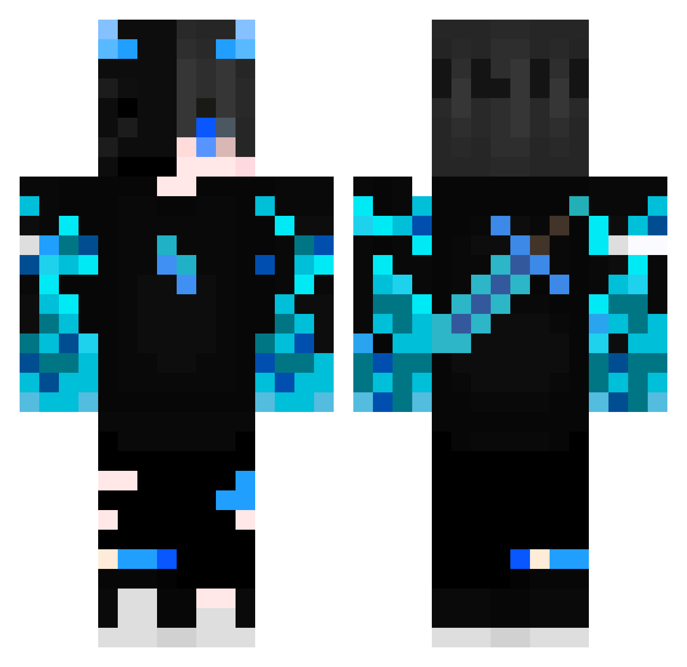 Proshua7890 Minecraft skin, front and back view