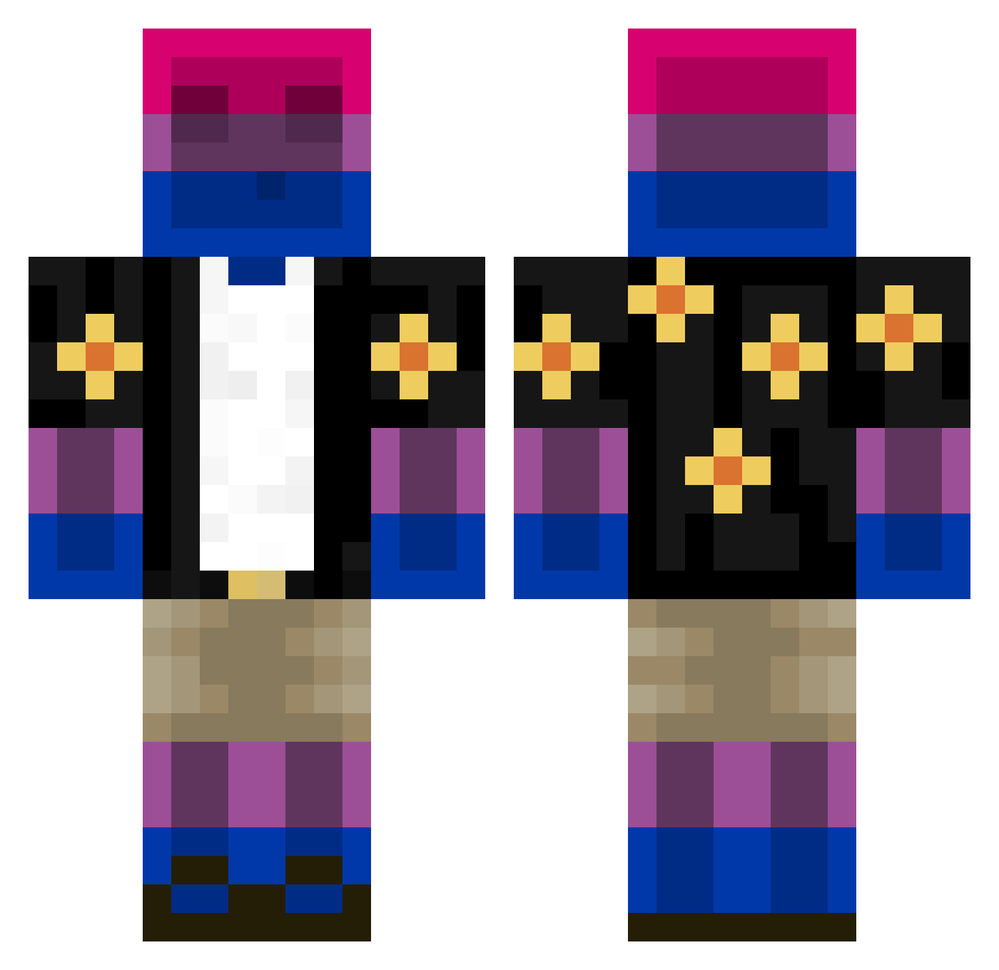 TheGuyGaming Minecraft skin, front and back view
