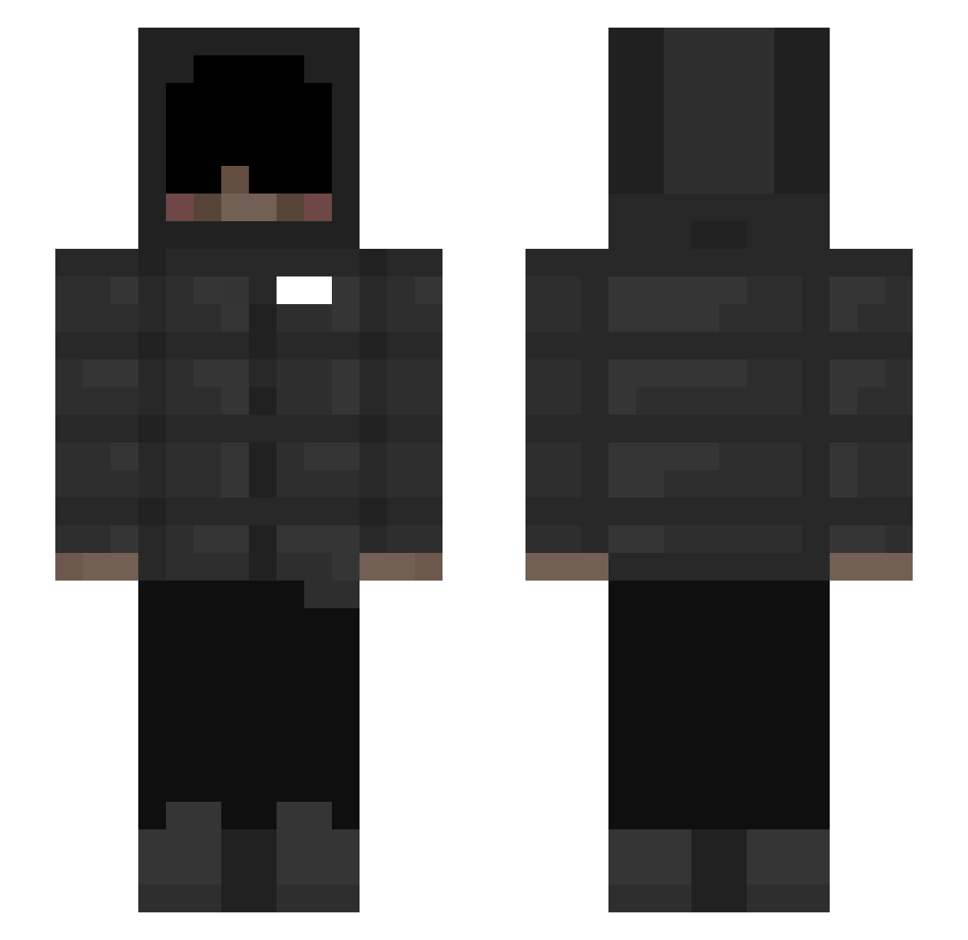 Seajii Minecraft skin, front and back view