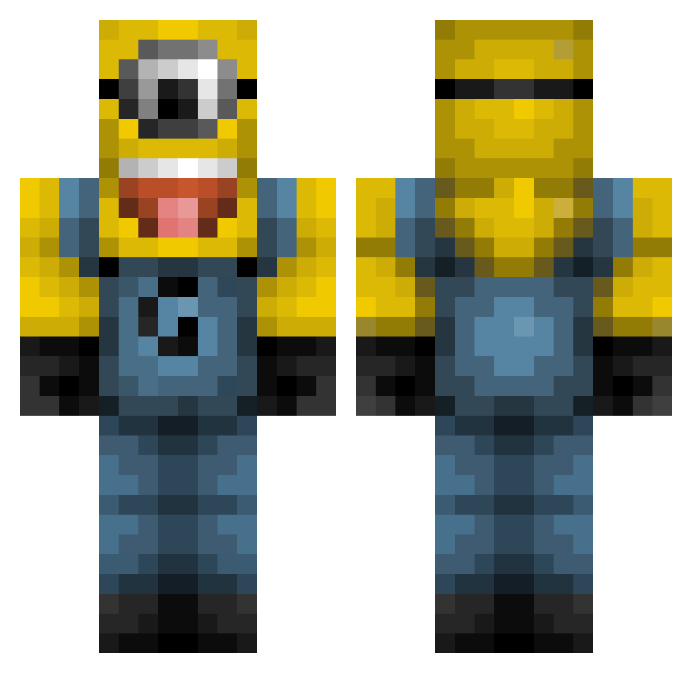 TrailMaker Minecraft skin, front and back view
