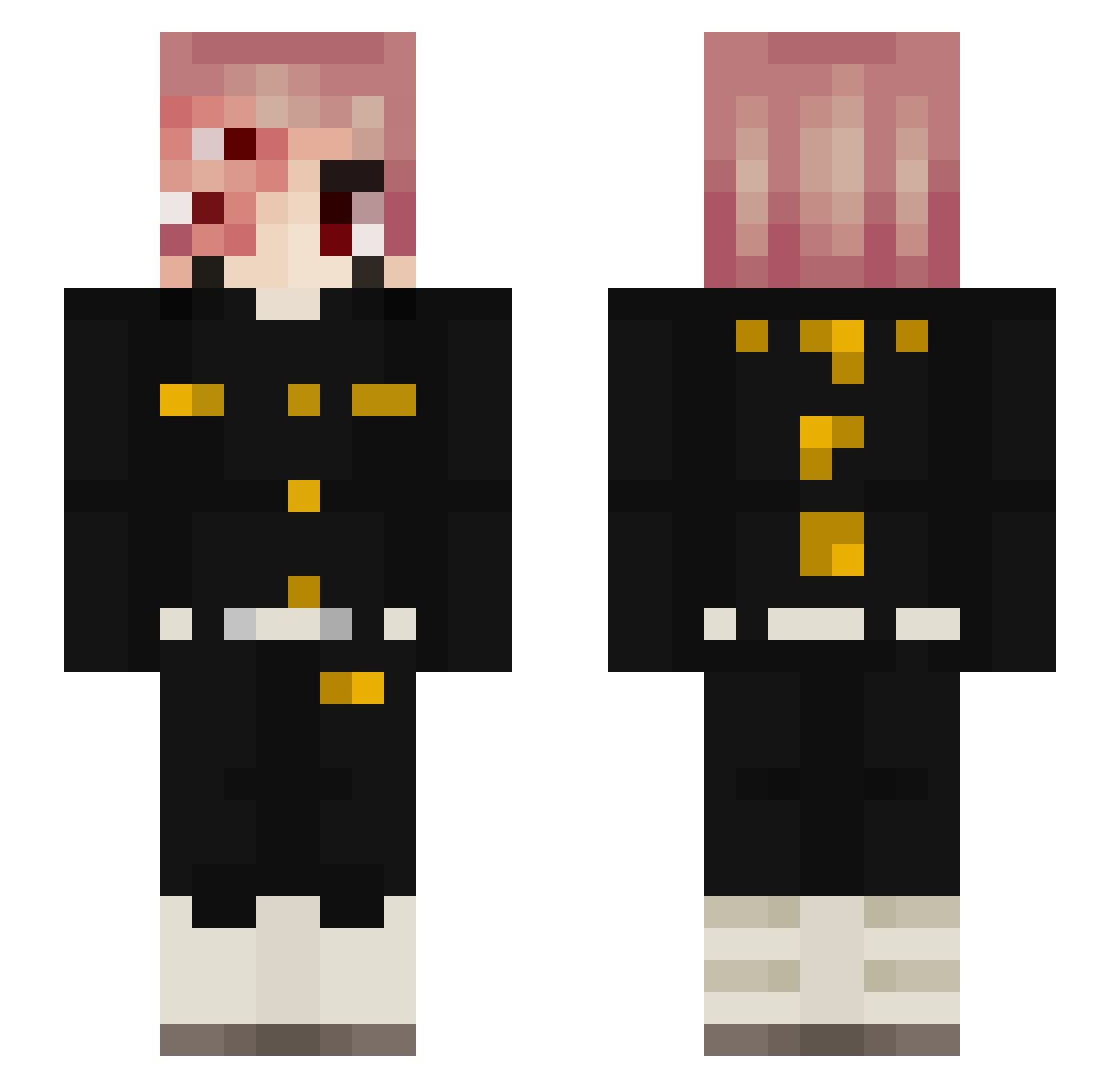sukunox Minecraft skin, front and back view