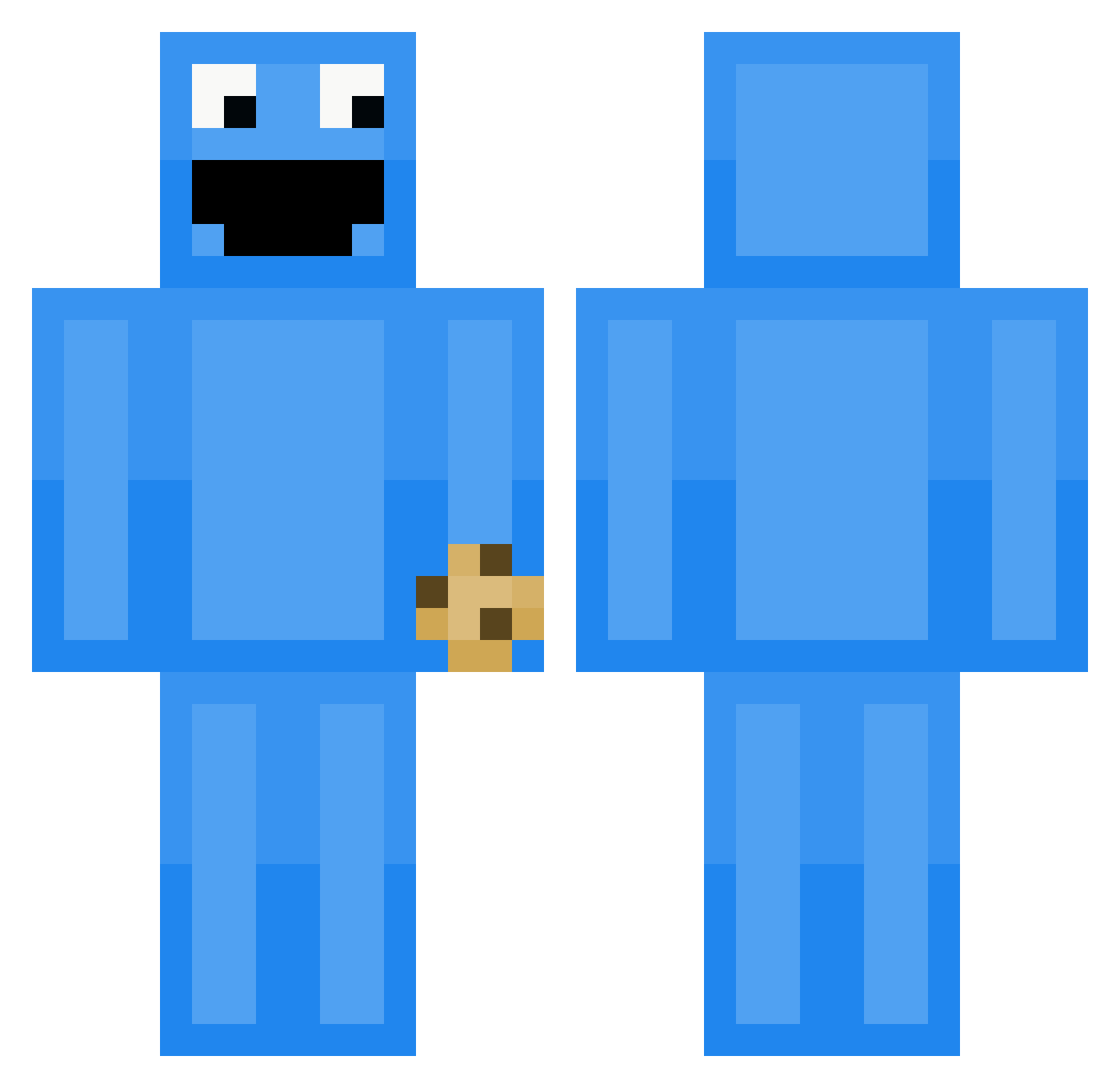 axuxon Minecraft skin, front and back view