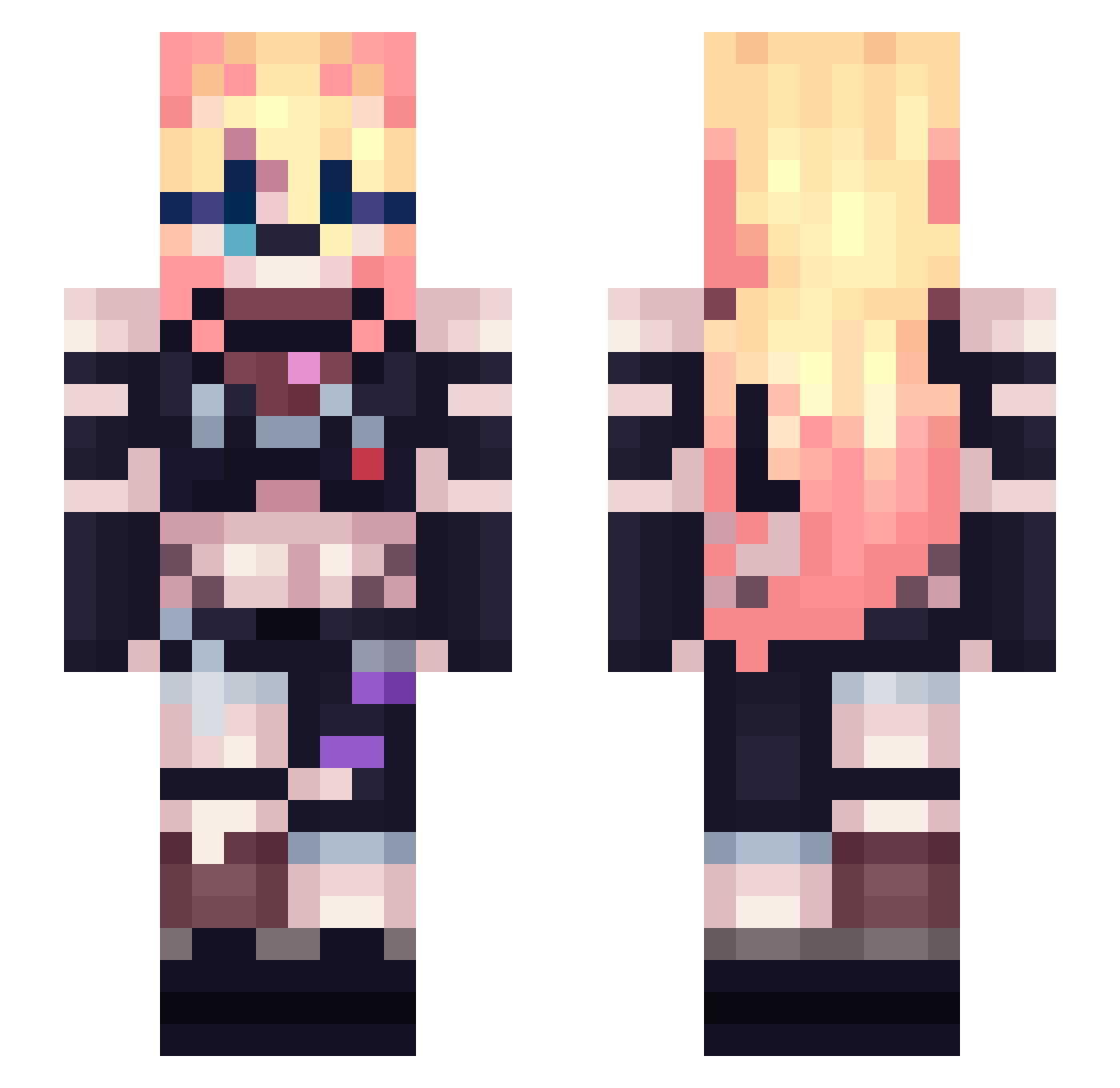 Ra6za Minecraft skin, front and back view