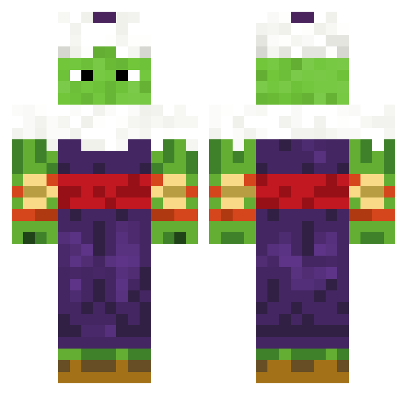 BigDaddySquash Minecraft skin, front and back view