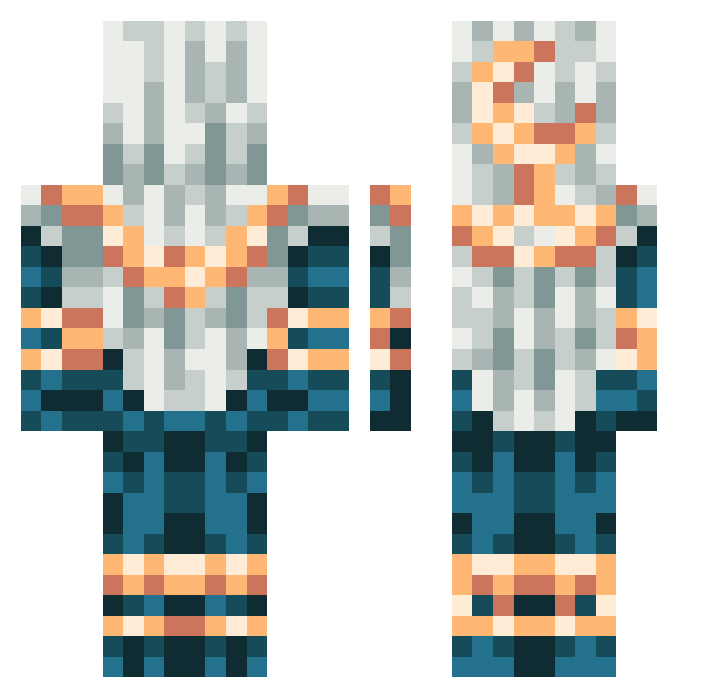 tokuwa0 Minecraft skin, front and back view