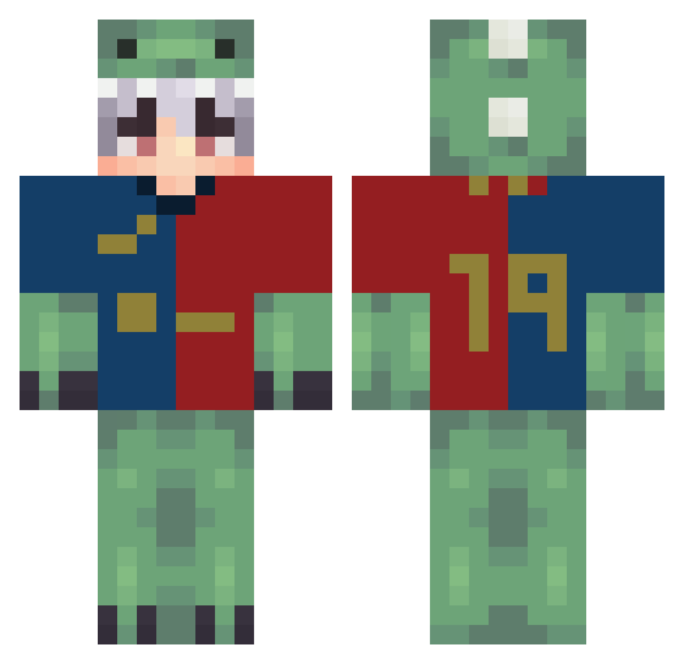 zGrom_ Minecraft skin, front and back view