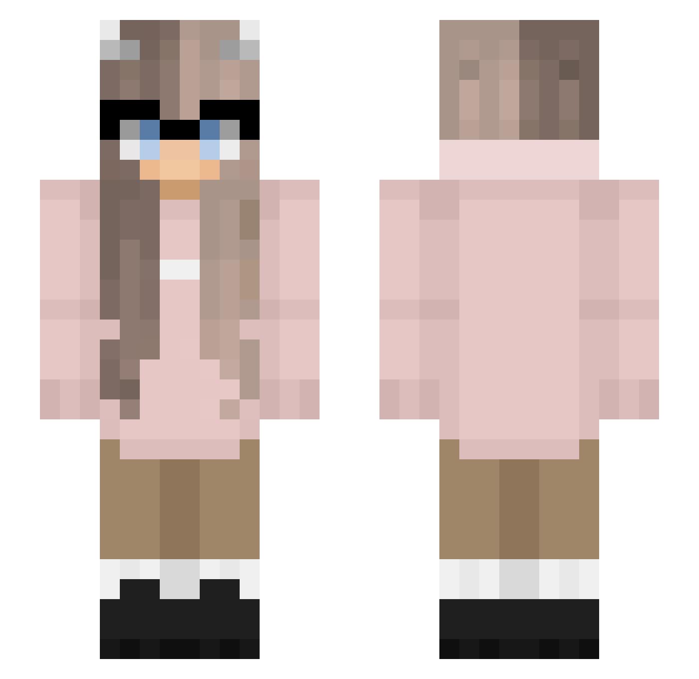 zKyubz Minecraft skin, front and back view