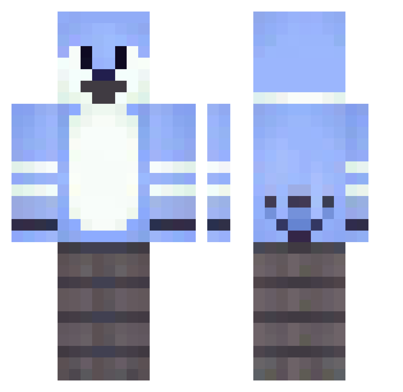 Notlemonxp Minecraft skin, front and back view