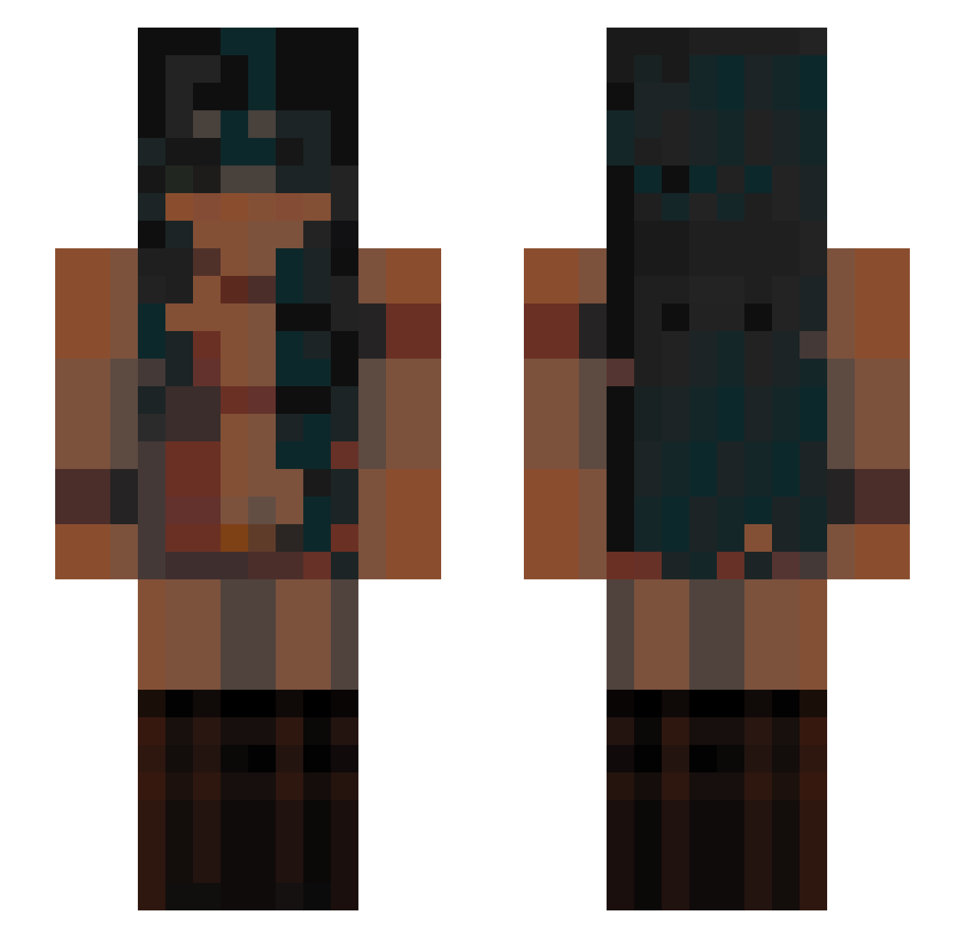 gloobed Minecraft skin, front and back view
