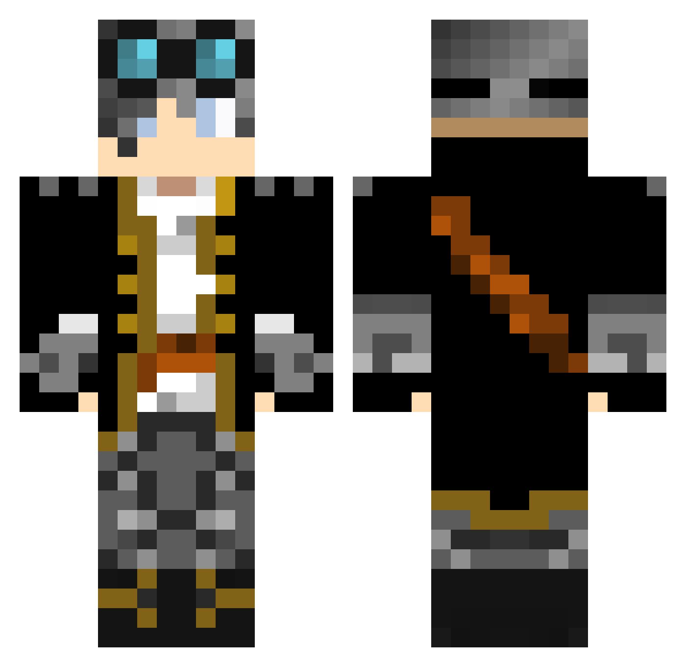 Superflexion Minecraft skin, front and back view