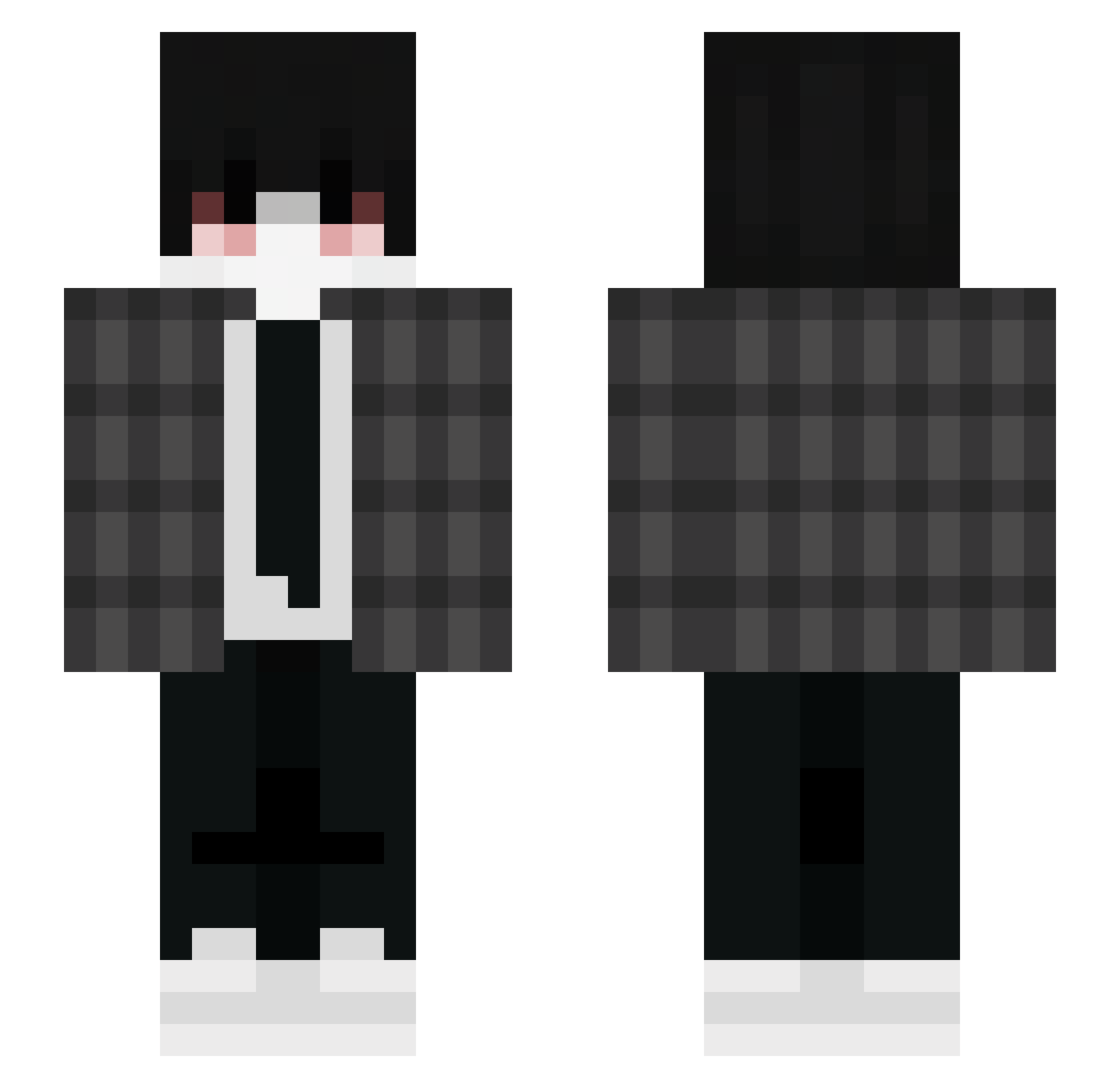 SubNormality Minecraft skin, front and back view