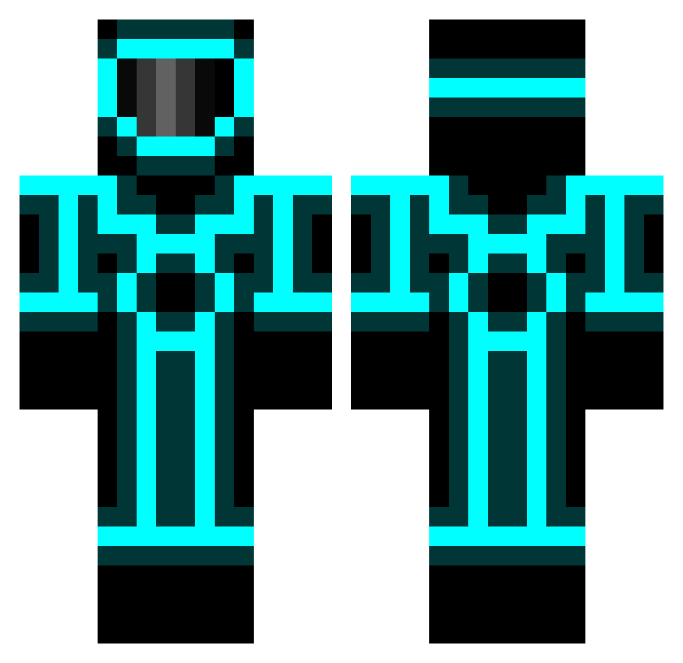 Extrospect Minecraft skin, front and back view